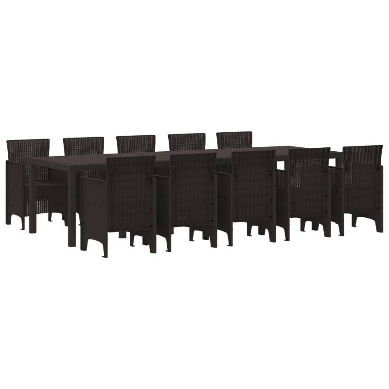 vidaXL 11-Teiliges Gartentischset aus Braunem Poly-Rattan 3378757 von VIDAXL