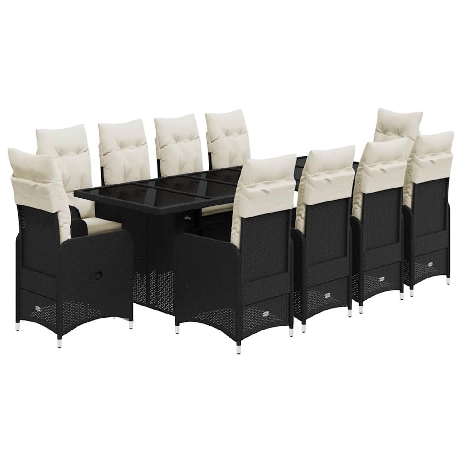 vidaXL 11-Tlg Garten-Bistro-Set mit Kissen Schwarz Poly Rattan 3277276 vidaXL 11-Tlg Garten-Bistro-Set mit Kissen Schwarz Poly Rattan 3277276 von VIDAXL
