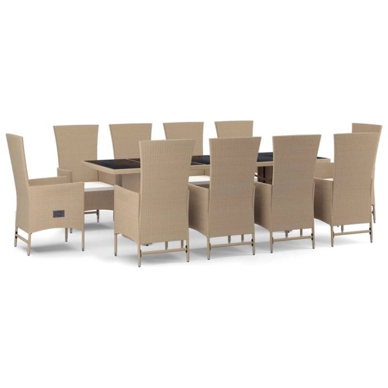 vidaXL 11-Tlg Garten-Essgruppe mit Kissen Beige Poly Rattan 3157574 vidaXL 11-Tlg Garten-Essgruppe mit Kissen Beige Poly Rattan 3157574 von VIDAXL