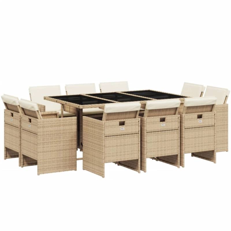 vidaXL 11-Tlg Garten-Essgruppe mit Kissen Beige Poly Rattan 3210670 vidaXL 11-Tlg Garten-Essgruppe mit Kissen Beige Poly Rattan 3210670 von VIDAXL