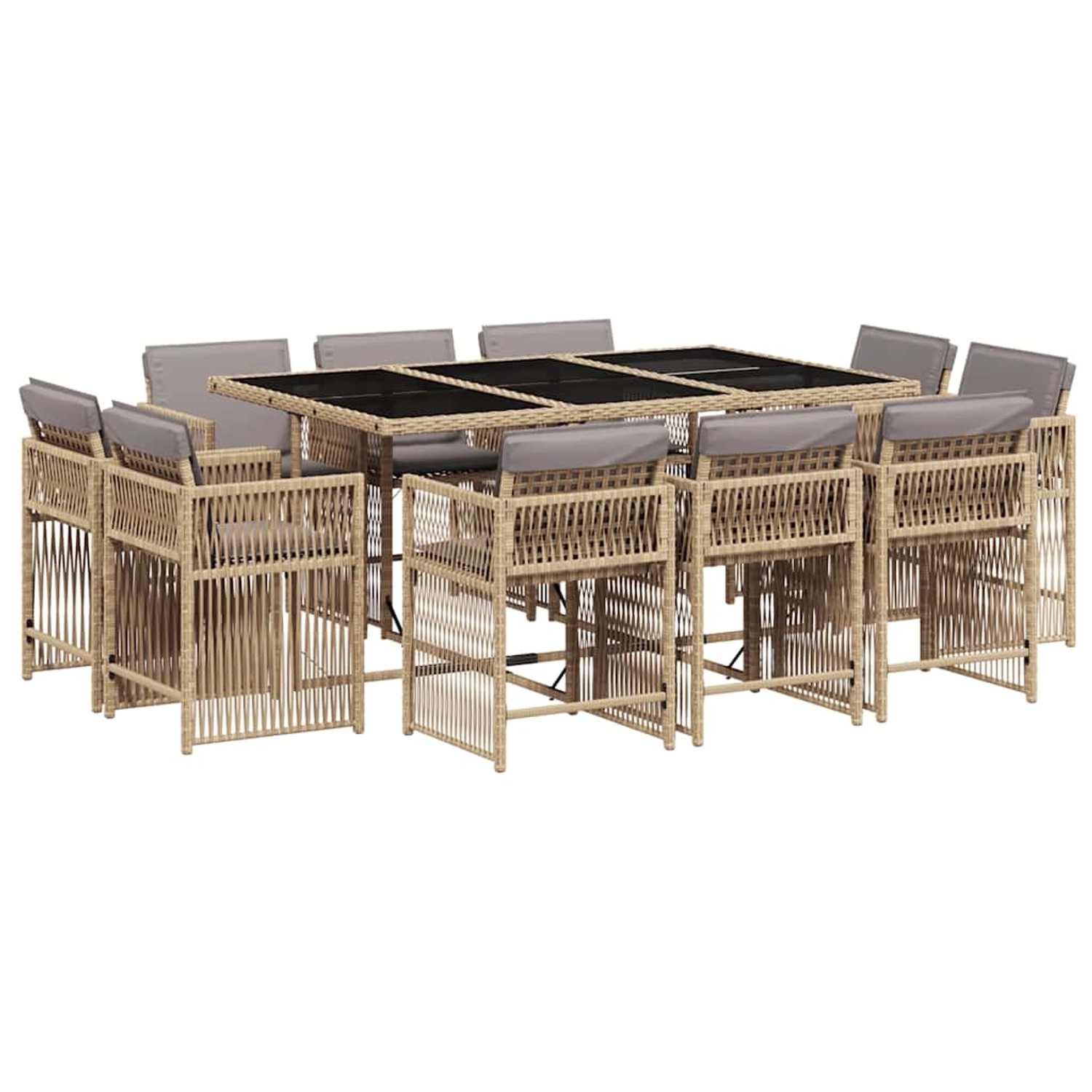 vidaXL 11-Tlg Garten-Essgruppe mit Kissen Beigemischung Poly Rattan 3211752 vidaXL 11-Tlg Garten-Essgruppe mit Kissen Beigemischung Poly Rattan 3211752 von VIDAXL