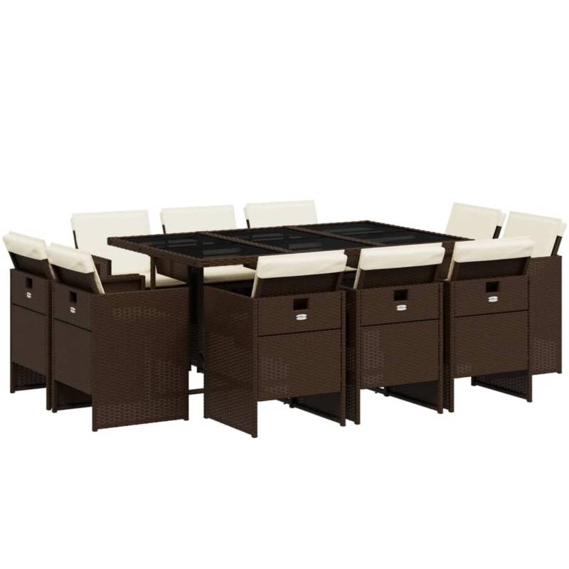 vidaXL 11-Tlg Garten-Essgruppe mit Kissen Braun Poly Rattan 3210669 vidaXL 11-Tlg Garten-Essgruppe mit Kissen Braun Poly Rattan 3210669 von VIDAXL