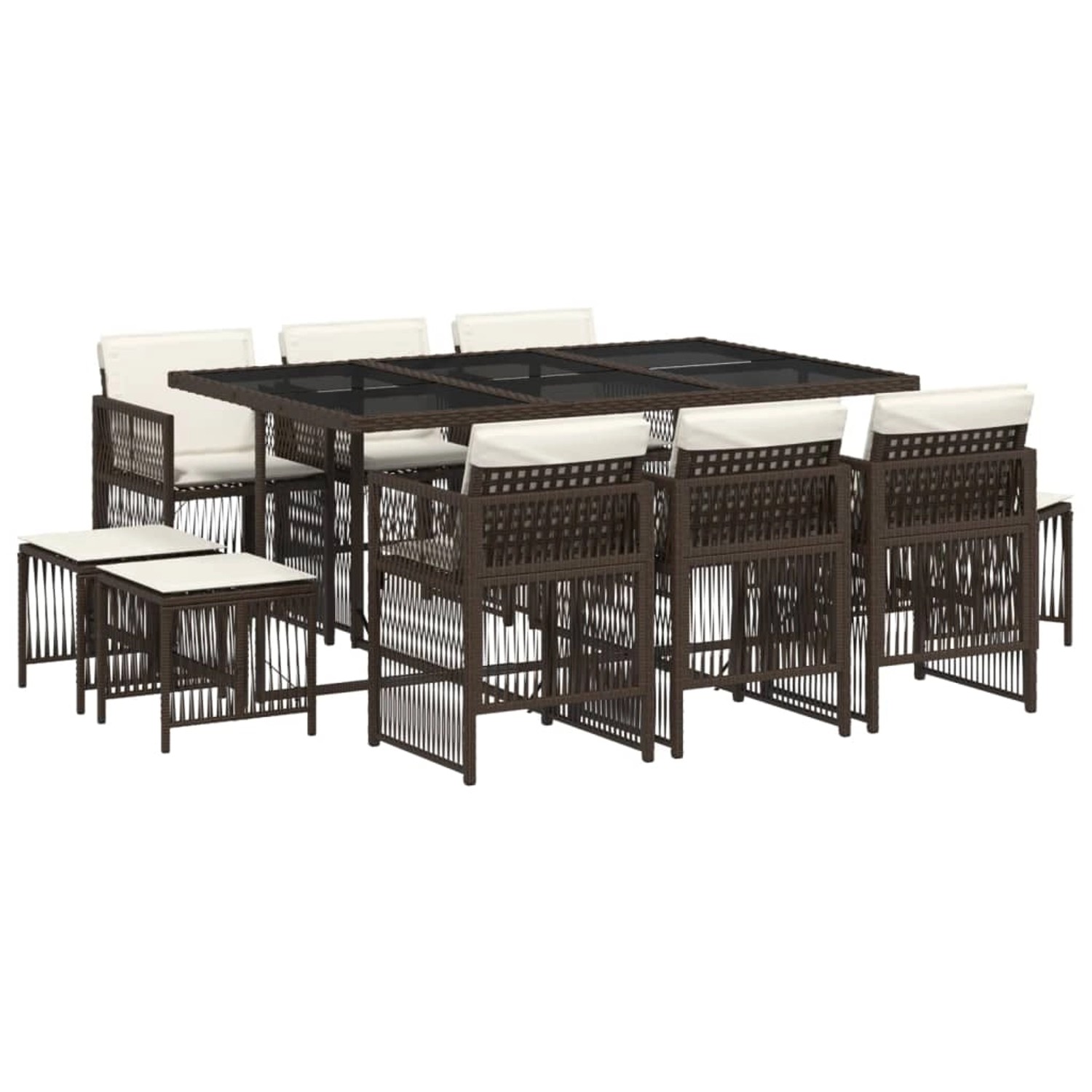 vidaXL 11-Tlg Garten-Essgruppe mit Kissen Braun Poly Rattan 3210969 vidaXL 11-Tlg Garten-Essgruppe mit Kissen Braun Poly Rattan 3210969 von VIDAXL