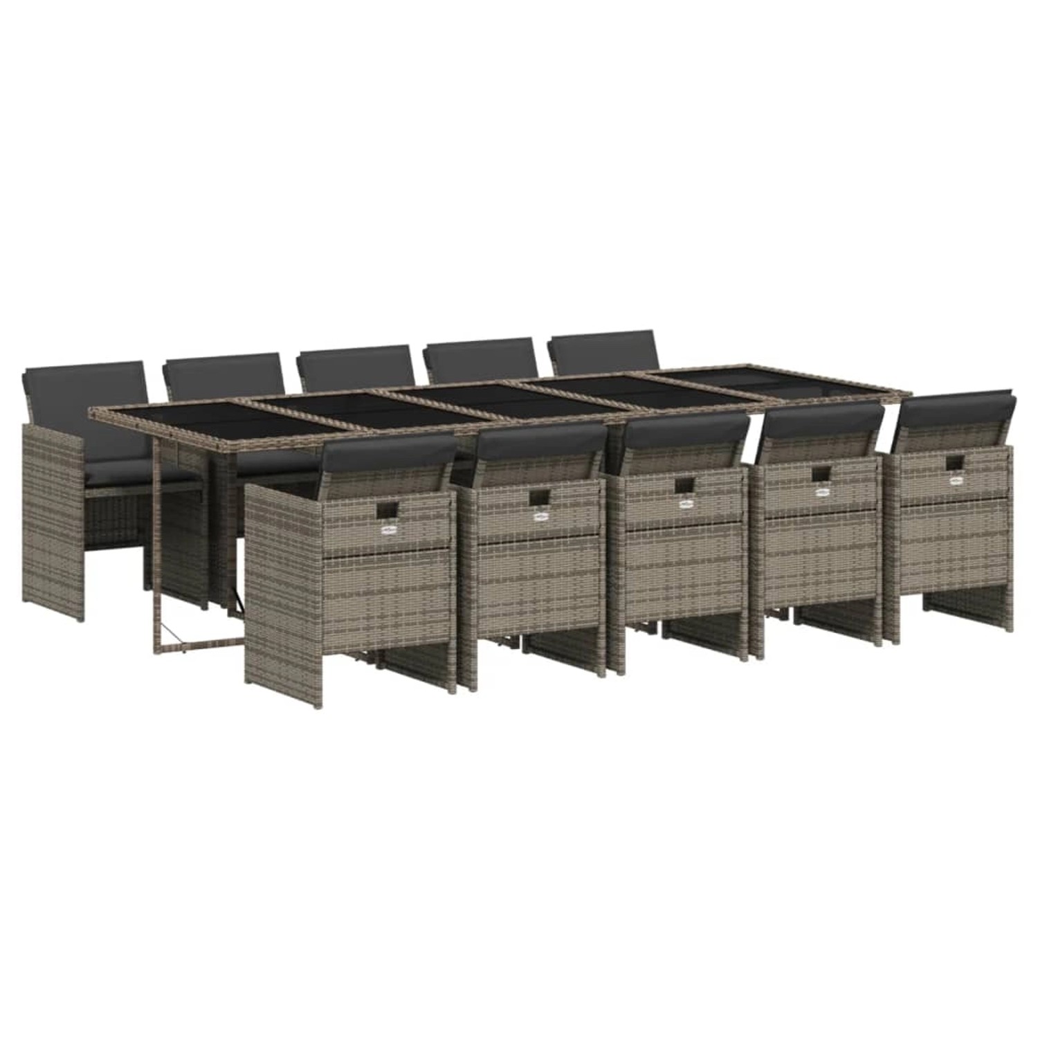vidaXL 11-Tlg Garten-Essgruppe mit Kissen Grau Poly Rattan 3210572 vidaXL 11-Tlg Garten-Essgruppe mit Kissen Grau Poly Rattan 3210572 von VIDAXL