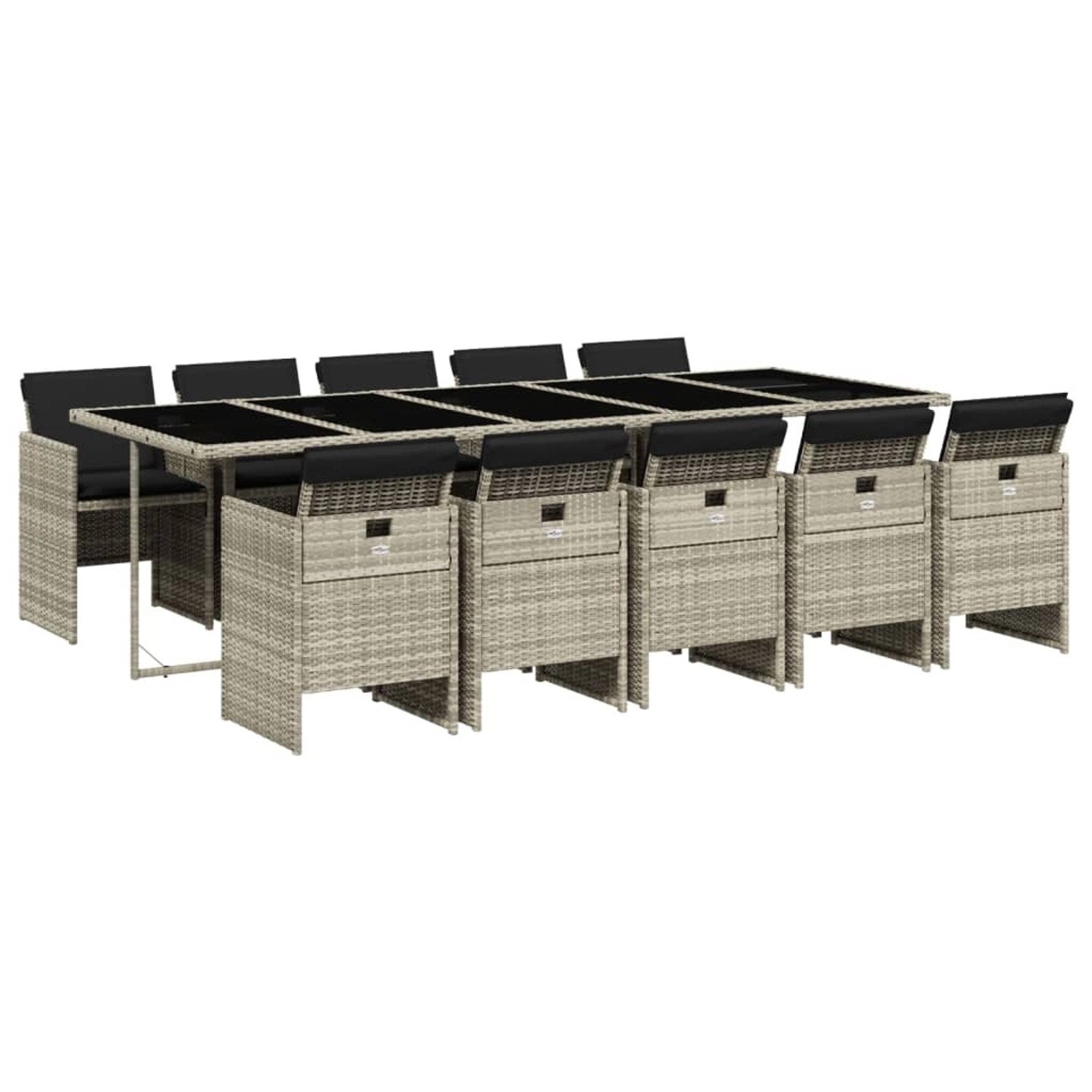 vidaXL 11-Tlg Garten-Essgruppe mit Kissen Hellgrau Poly Rattan 3210575 vidaXL 11-Tlg Garten-Essgruppe mit Kissen Hellgrau Poly Rattan 3210575 von VIDAXL