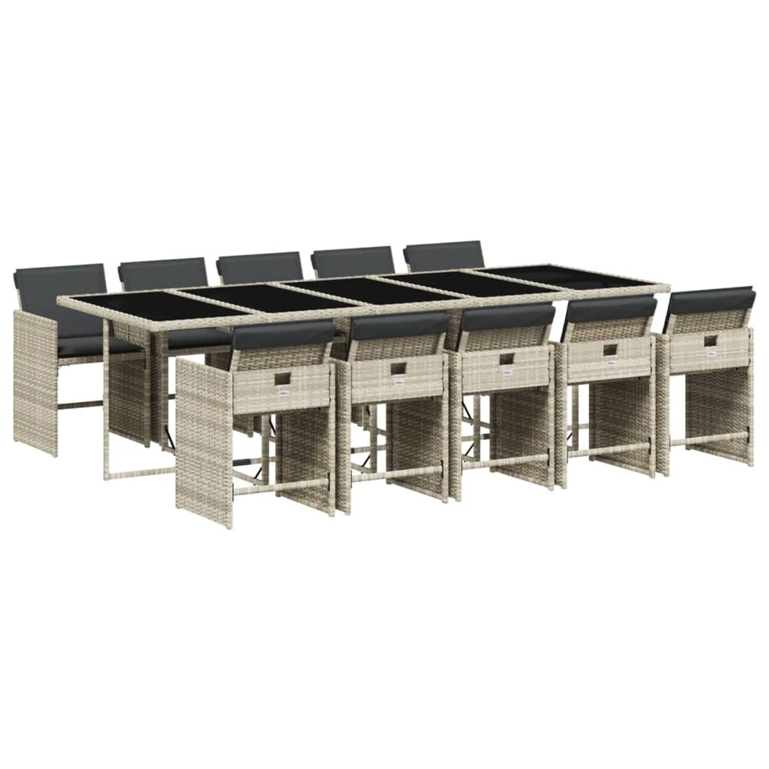vidaXL 11-Tlg Garten-Essgruppe mit Kissen Hellgrau Poly Rattan 3211115 vidaXL 11-Tlg Garten-Essgruppe mit Kissen Hellgrau Poly Rattan 3211115 von VIDAXL