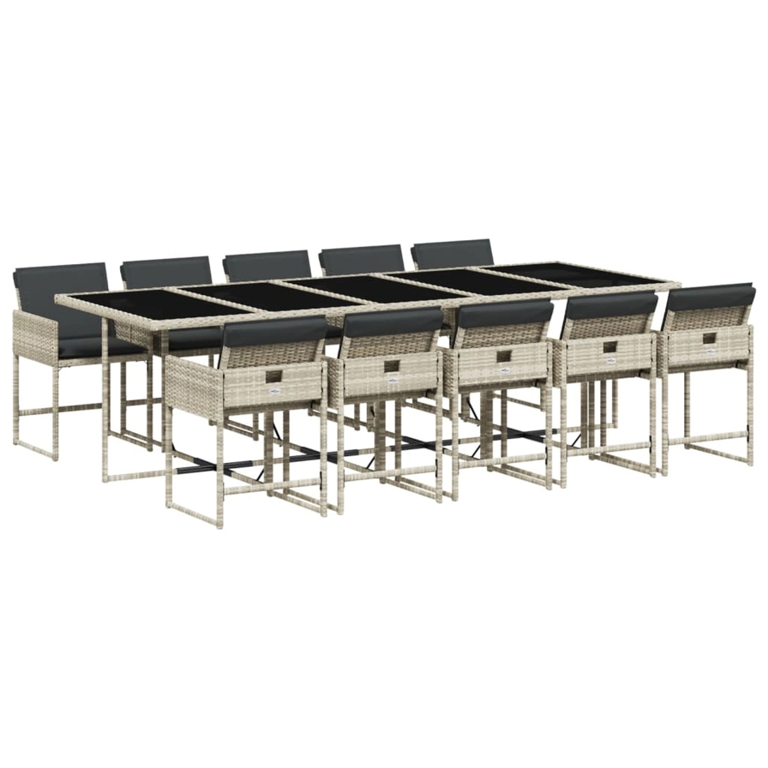 vidaXL 11-Tlg Garten-Essgruppe mit Kissen Hellgrau Poly Rattan 3211295 vidaXL 11-Tlg Garten-Essgruppe mit Kissen Hellgrau Poly Rattan 3211295 von VIDAXL