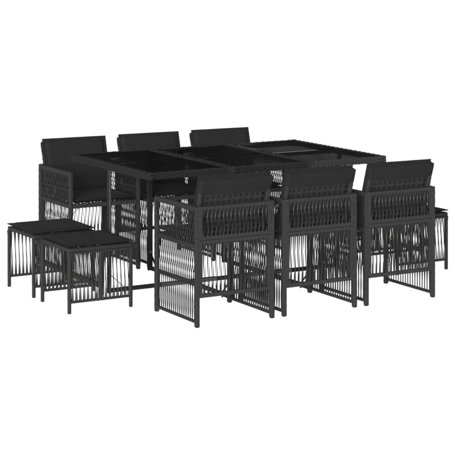 vidaXL 11-Tlg Garten-Essgruppe mit Kissen Schwarz Poly Rattan 3210967 vidaXL 11-Tlg Garten-Essgruppe mit Kissen Schwarz Poly Rattan 3210967 von VIDAXL