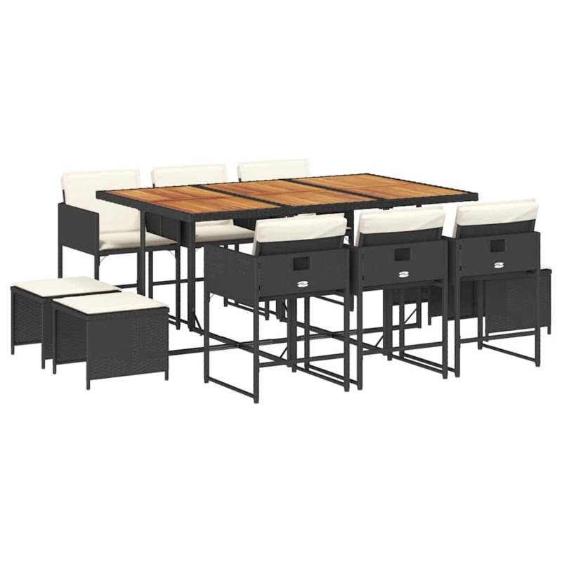 vidaXL 11-Tlg Garten-Essgruppe mit Kissen Schwarz Poly Rattan 3211335 vidaXL 11-Tlg Garten-Essgruppe mit Kissen Schwarz Poly Rattan 3211335 von VIDAXL
