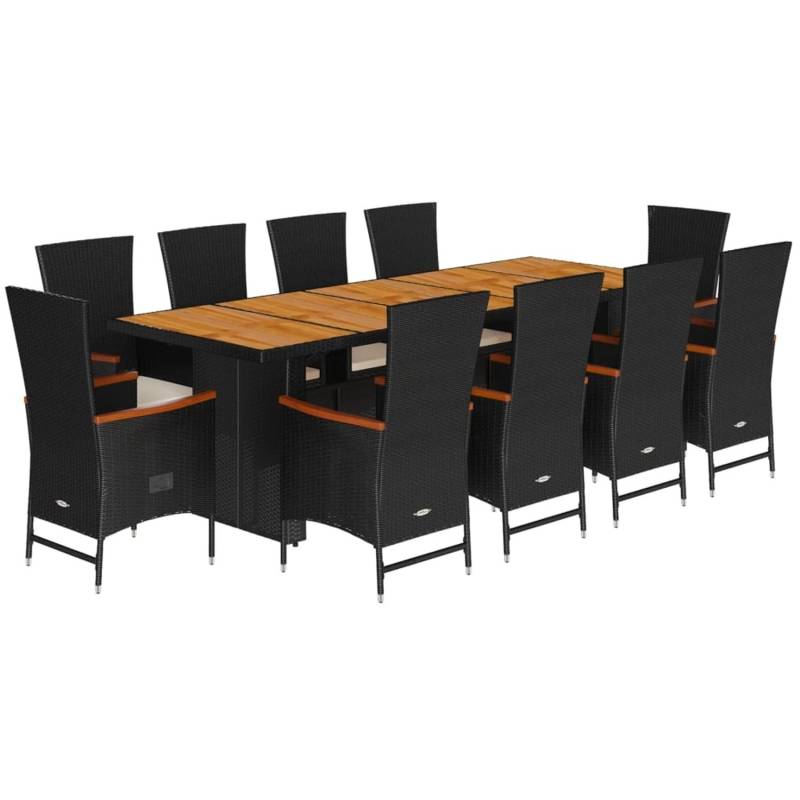 vidaXL 11-Tlg Garten-Essgruppe mit Kissen Schwarz Poly Rattan 3277525 vidaXL 11-Tlg Garten-Essgruppe mit Kissen Schwarz Poly Rattan 3277525 von VIDAXL