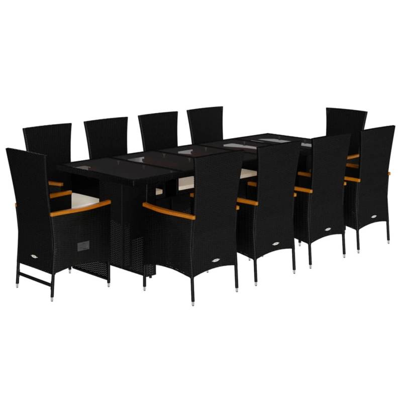 vidaXL 11-Tlg Garten-Essgruppe mit Kissen Schwarz Poly Rattan 3277538 vidaXL 11-Tlg Garten-Essgruppe mit Kissen Schwarz Poly Rattan 3277538 von VIDAXL