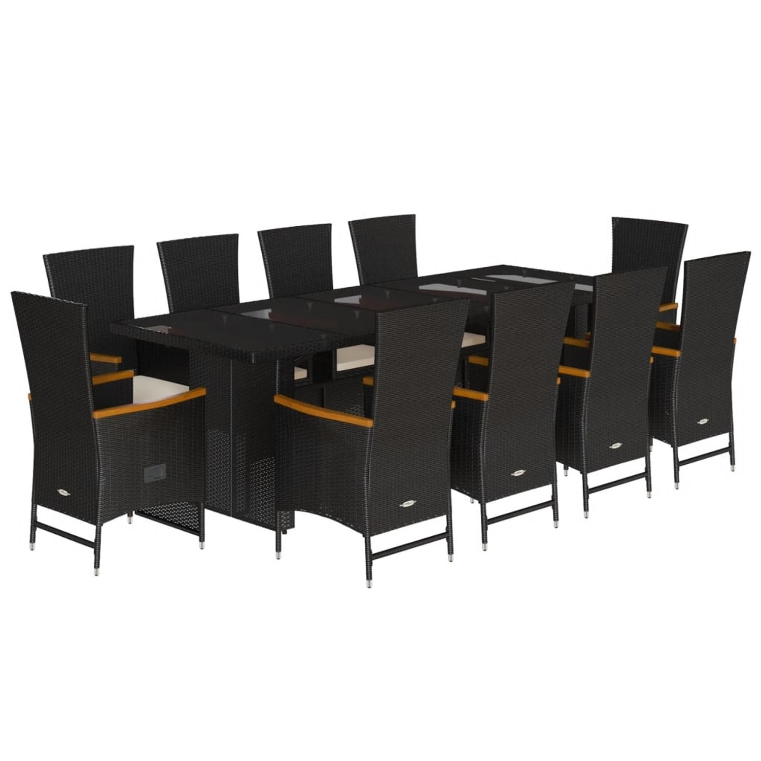 vidaXL 11-Tlg Garten-Essgruppe mit Kissen Schwarz Poly Rattan 3277539 vidaXL 11-Tlg Garten-Essgruppe mit Kissen Schwarz Poly Rattan 3277539 von VIDAXL