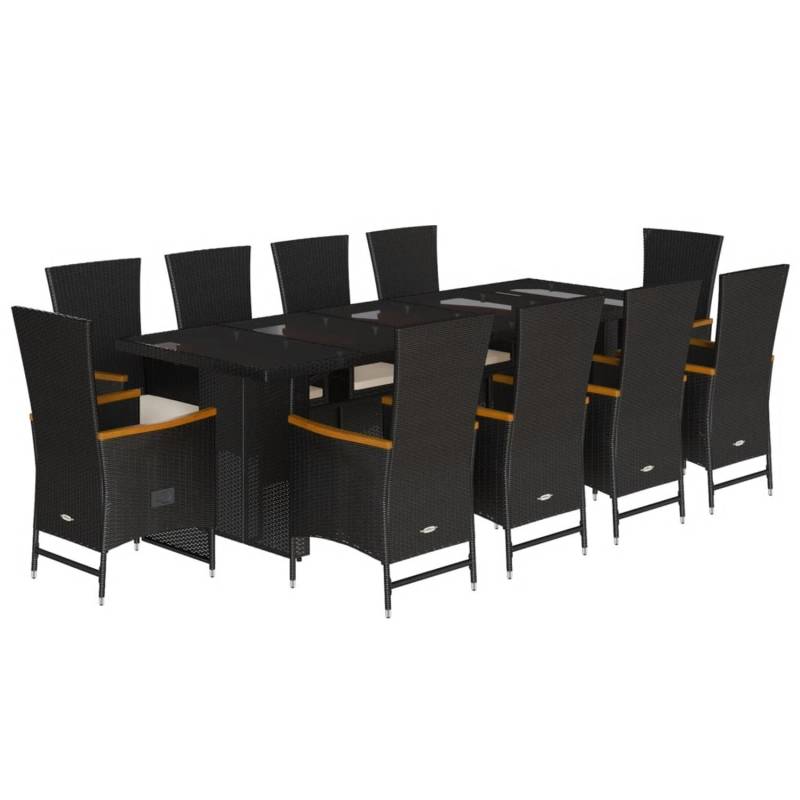 vidaXL 11-Tlg Garten-Essgruppe mit Kissen Schwarz Poly Rattan 3277539 vidaXL 11-Tlg Garten-Essgruppe mit Kissen Schwarz Poly Rattan 3277539 von VIDAXL