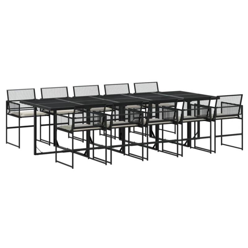 vidaXL 11-Tlg Garten-Essgruppe mit Kissen Schwarz Poly Rattan 3295026 vidaXL 11-Tlg Garten-Essgruppe mit Kissen Schwarz Poly Rattan 3295026 von VIDAXL