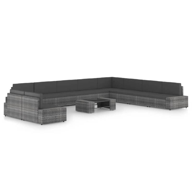 vidaXL 11-Tlg Garten-Lounge-Set mit Kissen Grau Poly Rattan 3067183 vidaXL 11-Tlg Garten-Lounge-Set mit Kissen Grau Poly Rattan 3067183 von VIDAXL