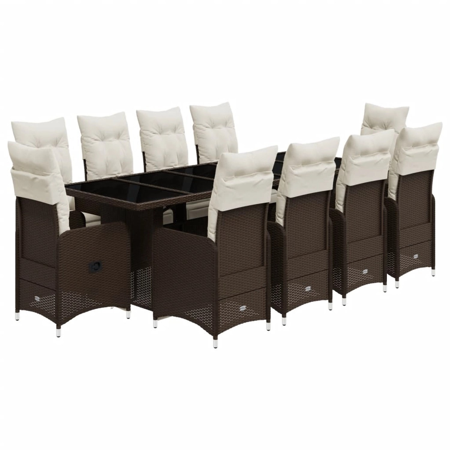 vidaXL 11-tlg Garten-Bistro-Set mit Kissen Braun Poly Rattan Modell 5 vidaXL 11-tlg Garten-Bistro-Set mit Kissen Braun Poly Rattan Modell 5 von VIDAXL