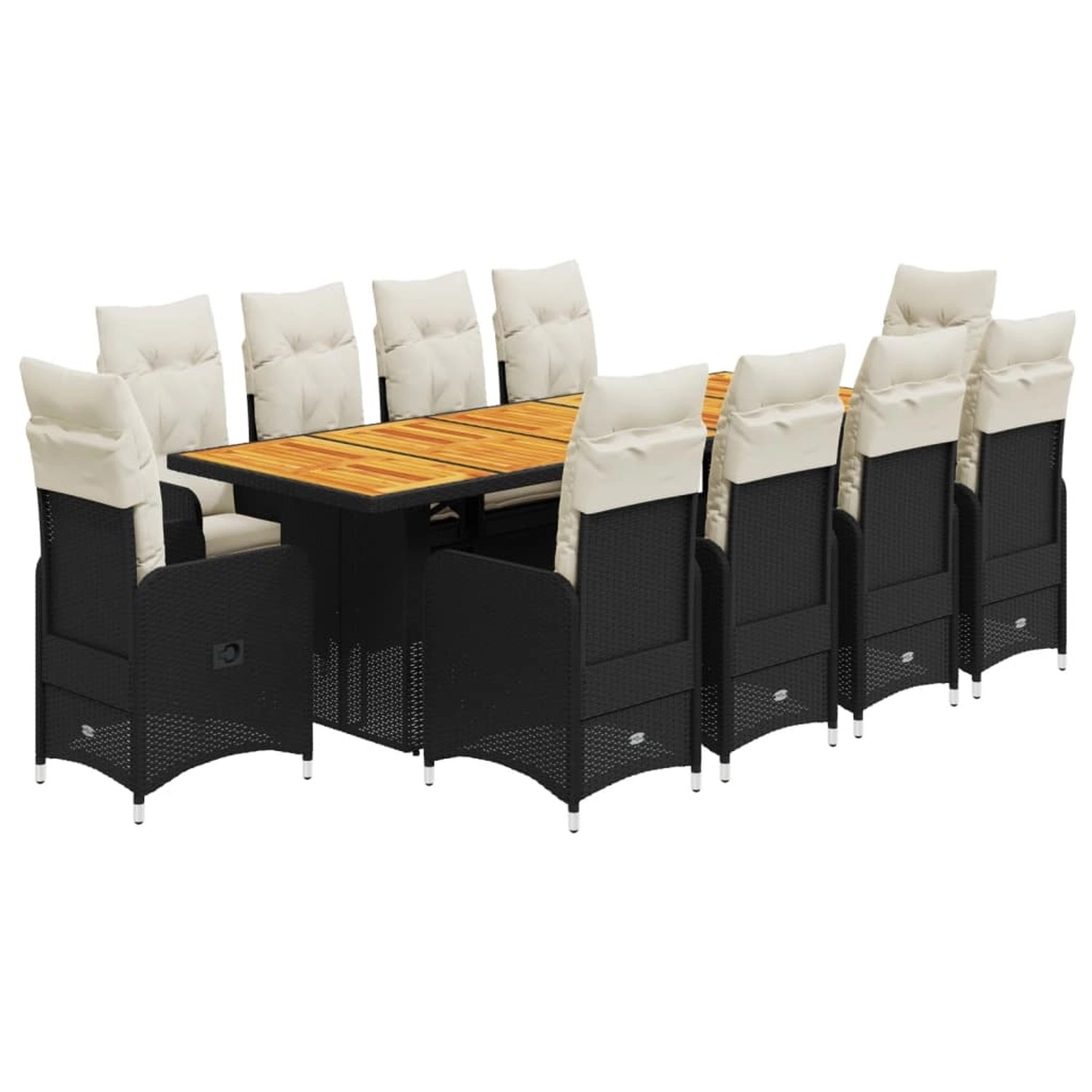 vidaXL 11-tlg Garten-Bistro-Set mit Kissen Schwarz Poly Rattan Modell 13 vidaXL 11-tlg Garten-Bistro-Set mit Kissen Schwarz Poly Rattan Modell 13 von VIDAXL