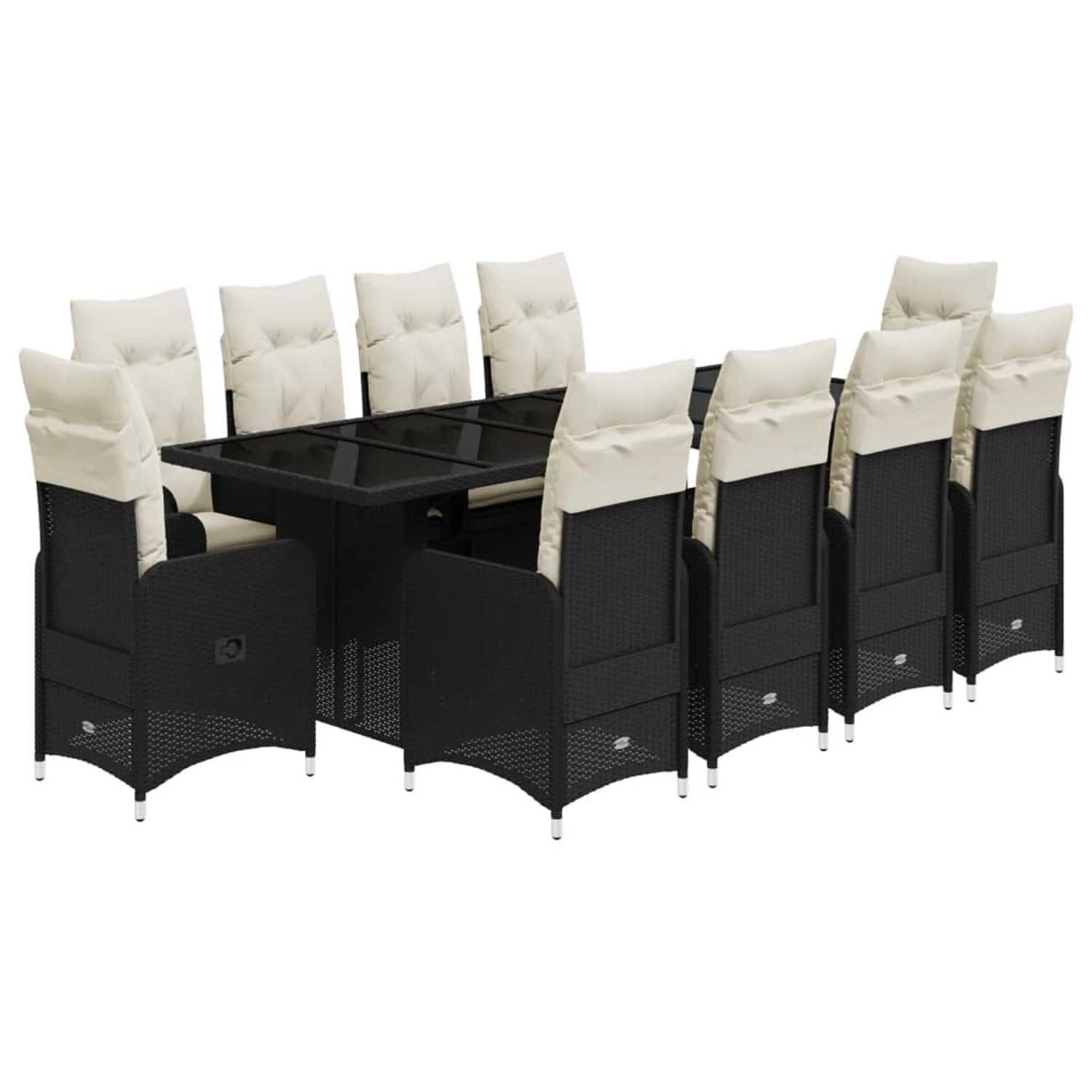 vidaXL 11-tlg Garten-Bistro-Set mit Kissen Schwarz Poly Rattan Modell 4 vidaXL 11-tlg Garten-Bistro-Set mit Kissen Schwarz Poly Rattan Modell 4 von VIDAXL