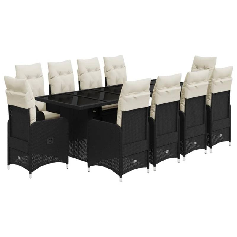 vidaXL 11-tlg Garten-Bistro-Set mit Kissen Schwarz Poly Rattan Modell 4 vidaXL 11-tlg Garten-Bistro-Set mit Kissen Schwarz Poly Rattan Modell 4 von VIDAXL