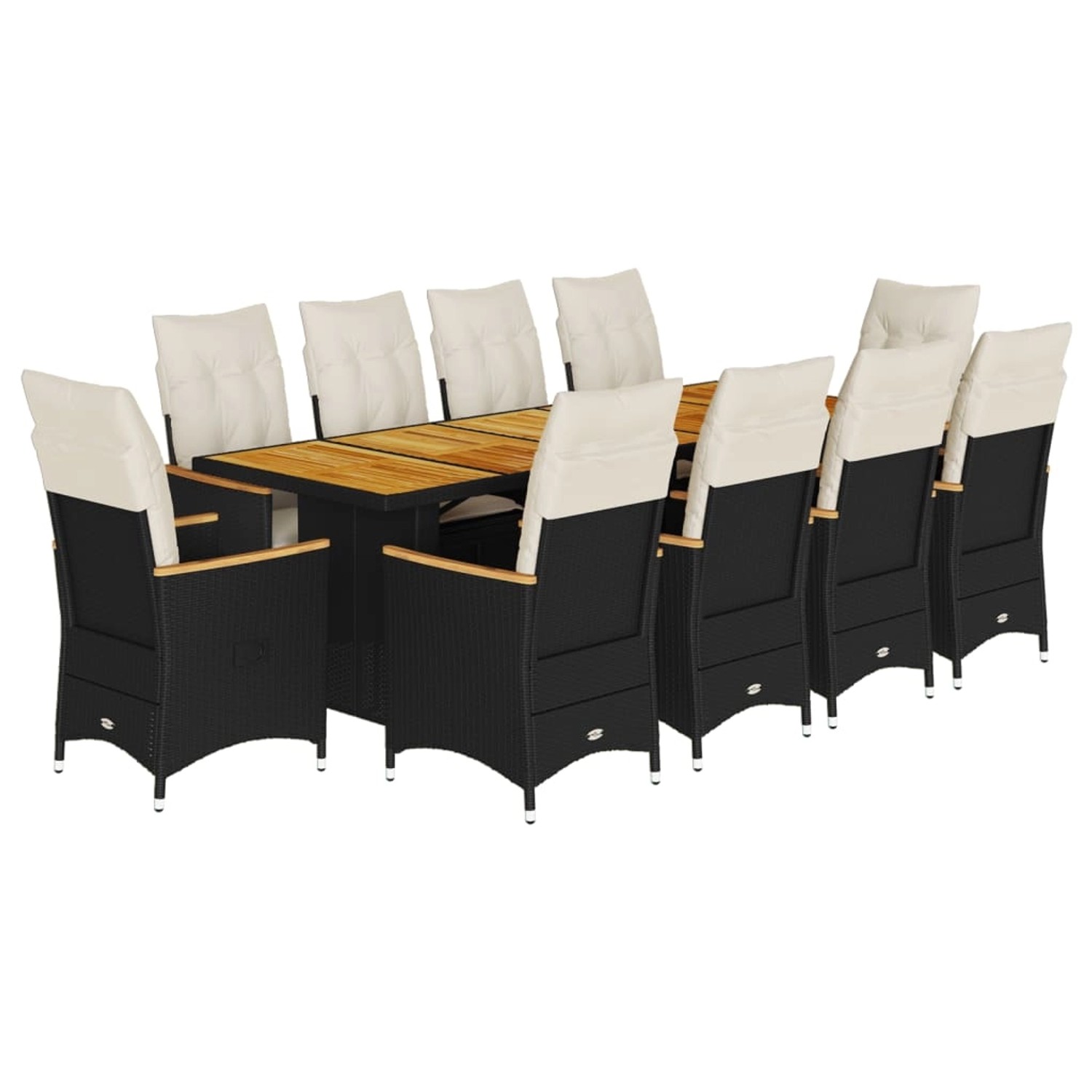 vidaXL 11-tlg Garten-Bistro-Set mit Kissen Schwarz Poly Rattan Modell 5 vidaXL 11-tlg Garten-Bistro-Set mit Kissen Schwarz Poly Rattan Modell 5 von VIDAXL