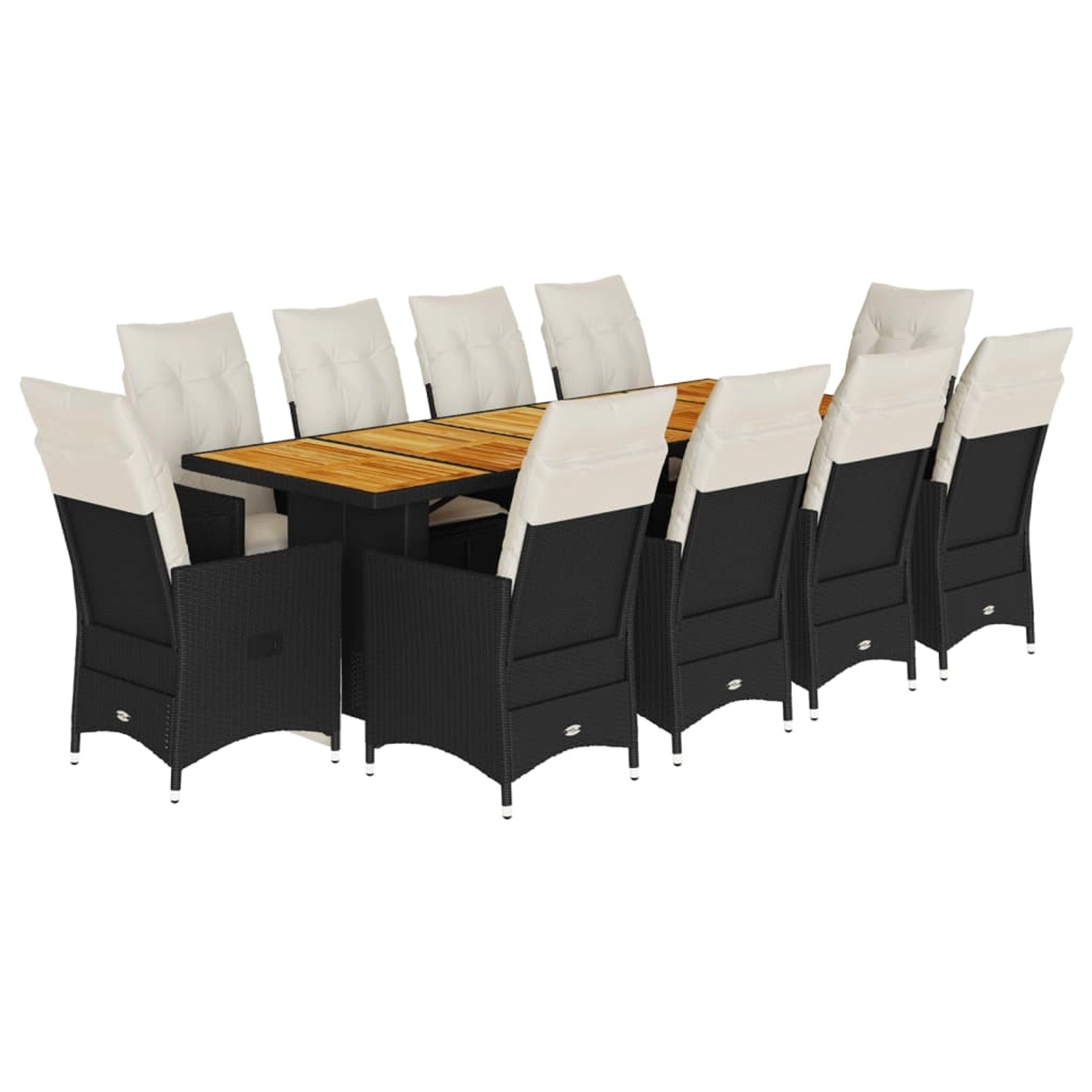 vidaXL 11-tlg Garten-Bistro-Set mit Kissen Schwarz Poly Rattan Modell 6 vidaXL 11-tlg Garten-Bistro-Set mit Kissen Schwarz Poly Rattan Modell 6 von VIDAXL