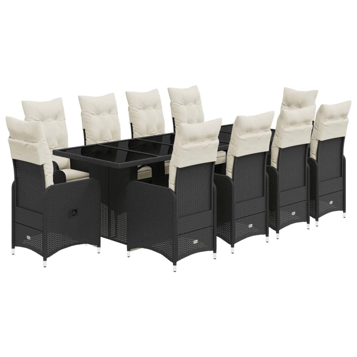 vidaXL 11-tlg Garten-Bistro-Set mit Kissen Schwarz Poly Rattan Modell 7 vidaXL 11-tlg Garten-Bistro-Set mit Kissen Schwarz Poly Rattan Modell 7 von VIDAXL
