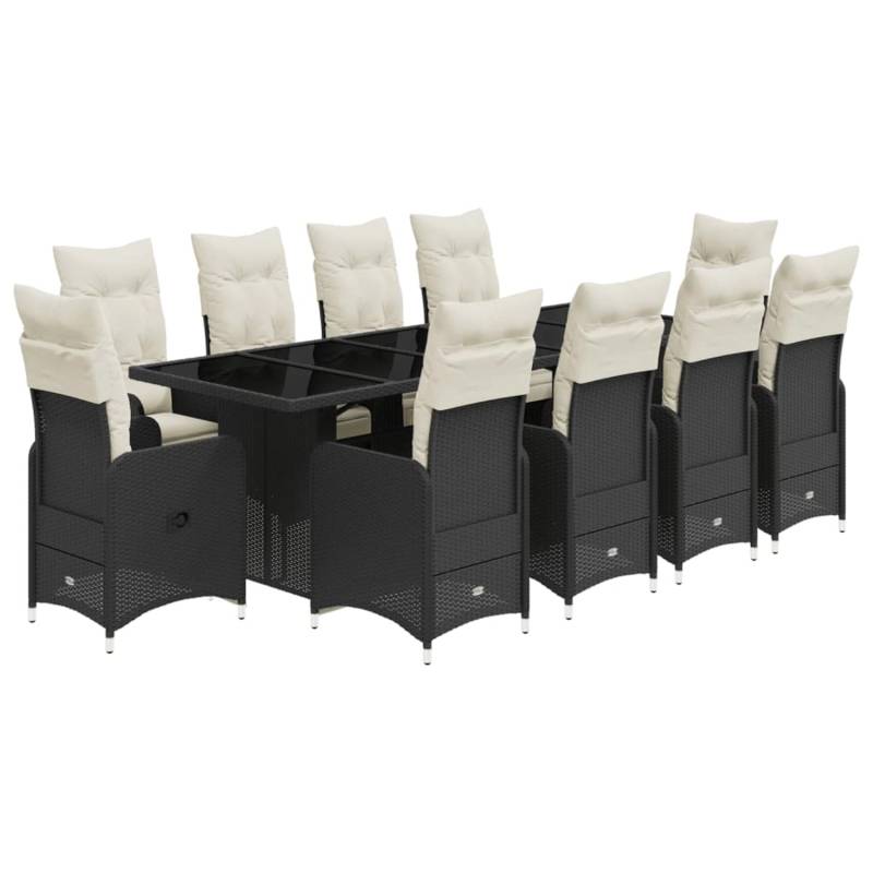 vidaXL 11-tlg Garten-Bistro-Set mit Kissen Schwarz Poly Rattan Modell 7 vidaXL 11-tlg Garten-Bistro-Set mit Kissen Schwarz Poly Rattan Modell 7 von VIDAXL