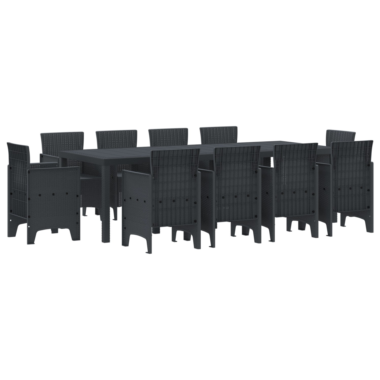 vidaXL 11-tlg Garten-Essgruppe Anthrazit Poly Rattan 3378592 vidaXL 11-tlg Garten-Essgruppe Anthrazit Poly Rattan 3378592 von VIDAXL
