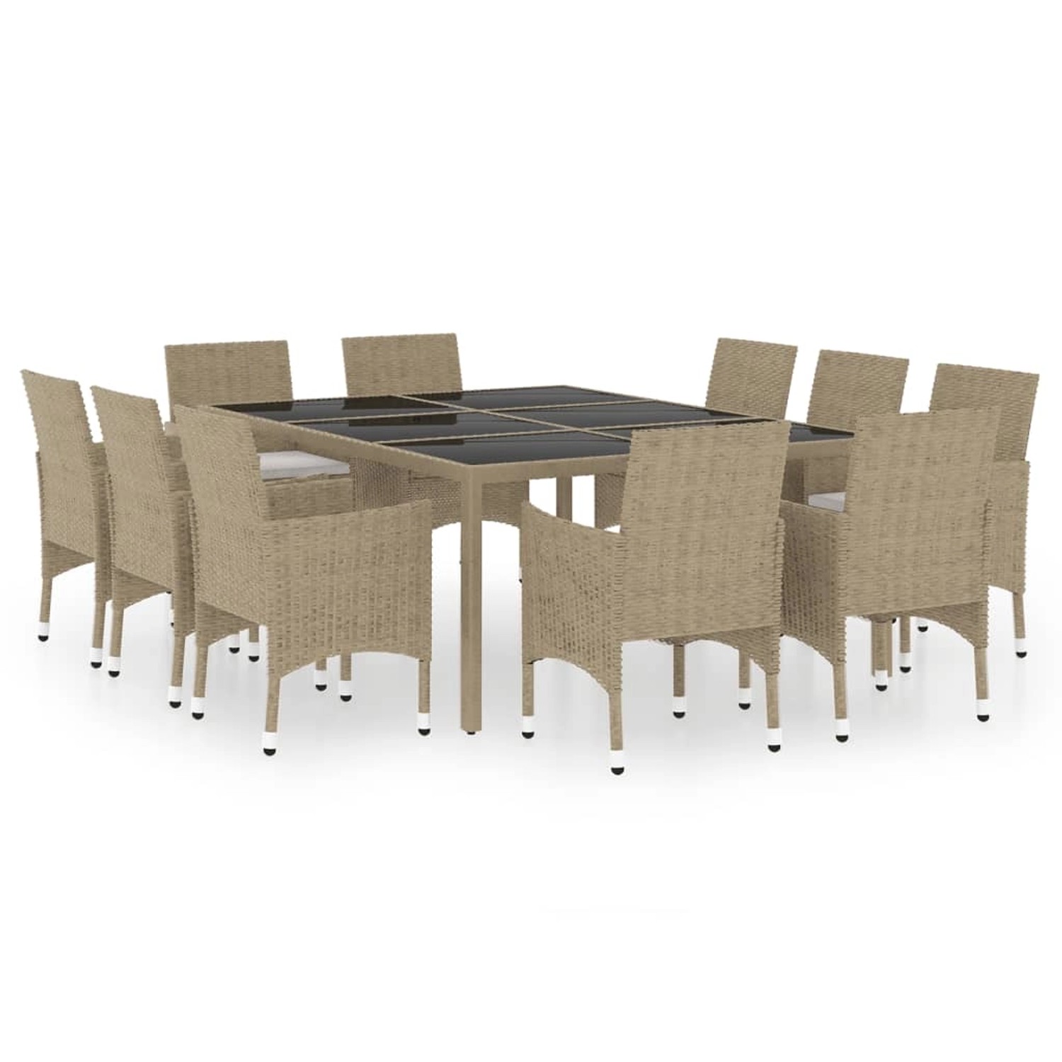 vidaXL 11-tlg Garten-Essgruppe Poly Rattan Beige Modell 1 vidaXL 11-tlg Garten-Essgruppe Poly Rattan Beige Modell 1 von VIDAXL