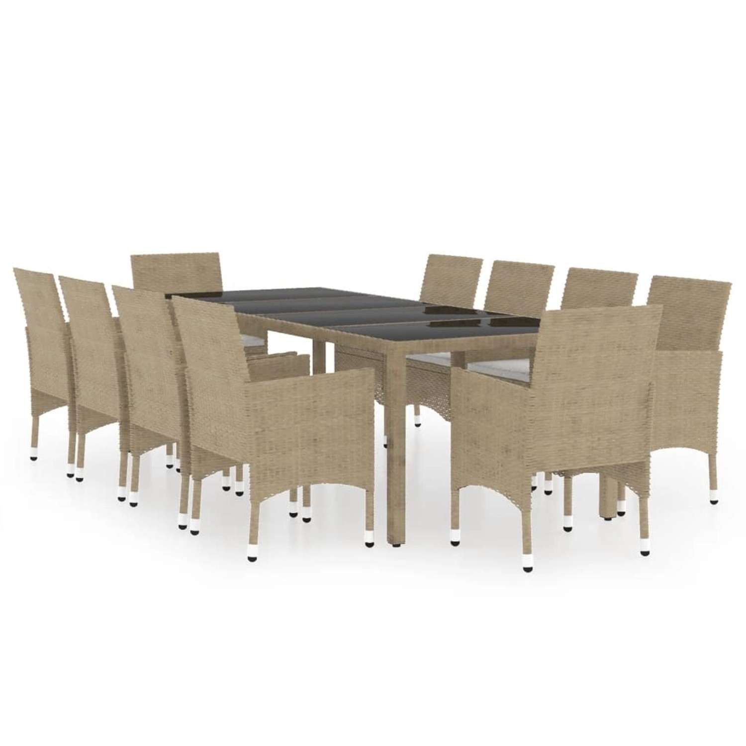 vidaXL 11-tlg Garten-Essgruppe Poly Rattan Beige Modell 2 vidaXL 11-tlg Garten-Essgruppe Poly Rattan Beige Modell 2 von VIDAXL