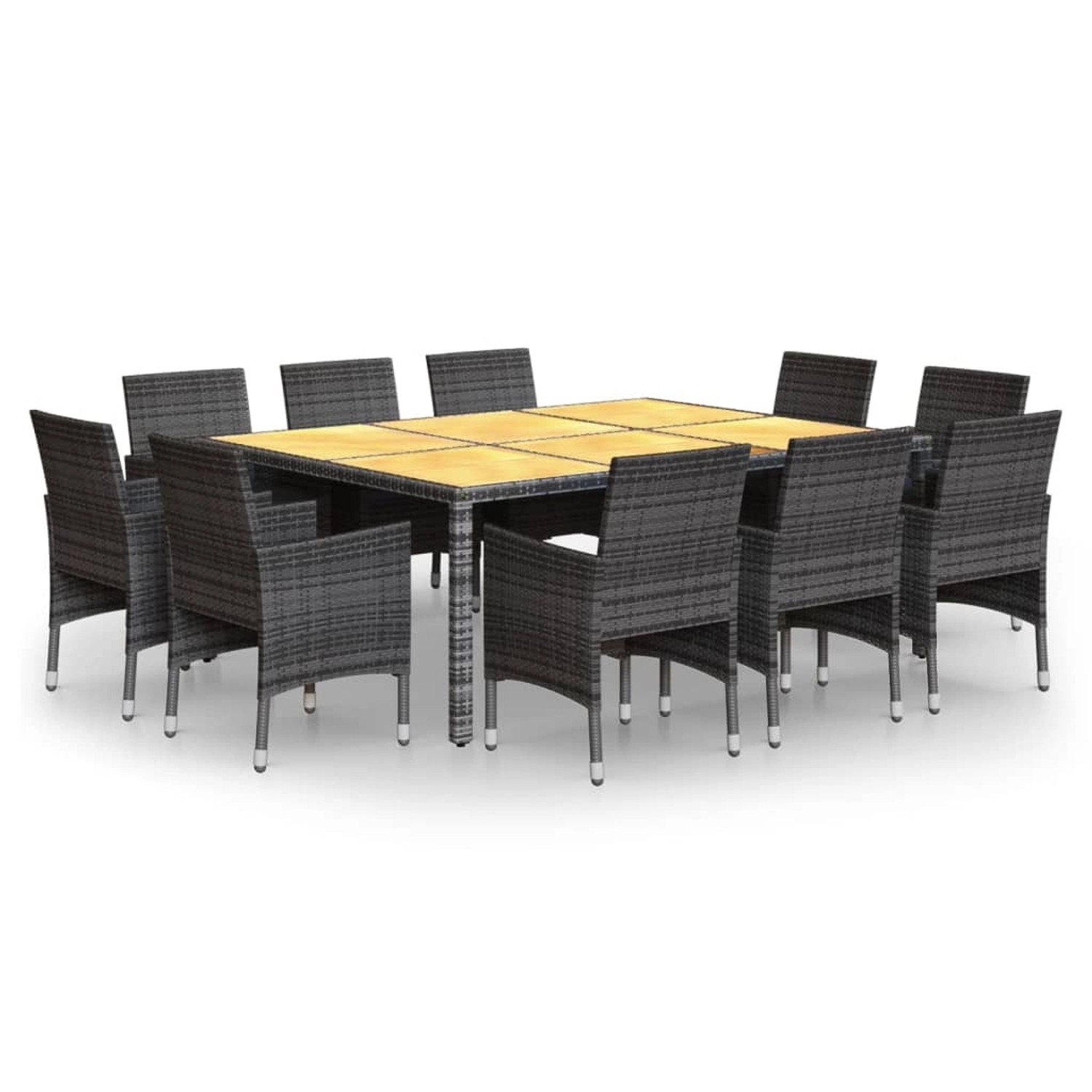 vidaXL 11-tlg Garten-Essgruppe Poly Rattan Grau Modell 5 vidaXL 11-tlg Garten-Essgruppe Poly Rattan Grau Modell 5 von VIDAXL