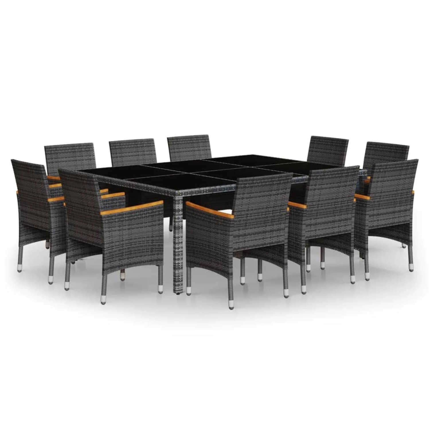 vidaXL 11-tlg Garten-Essgruppe Poly Rattan Grau Modell 6 vidaXL 11-tlg Garten-Essgruppe Poly Rattan Grau Modell 6 von VIDAXL