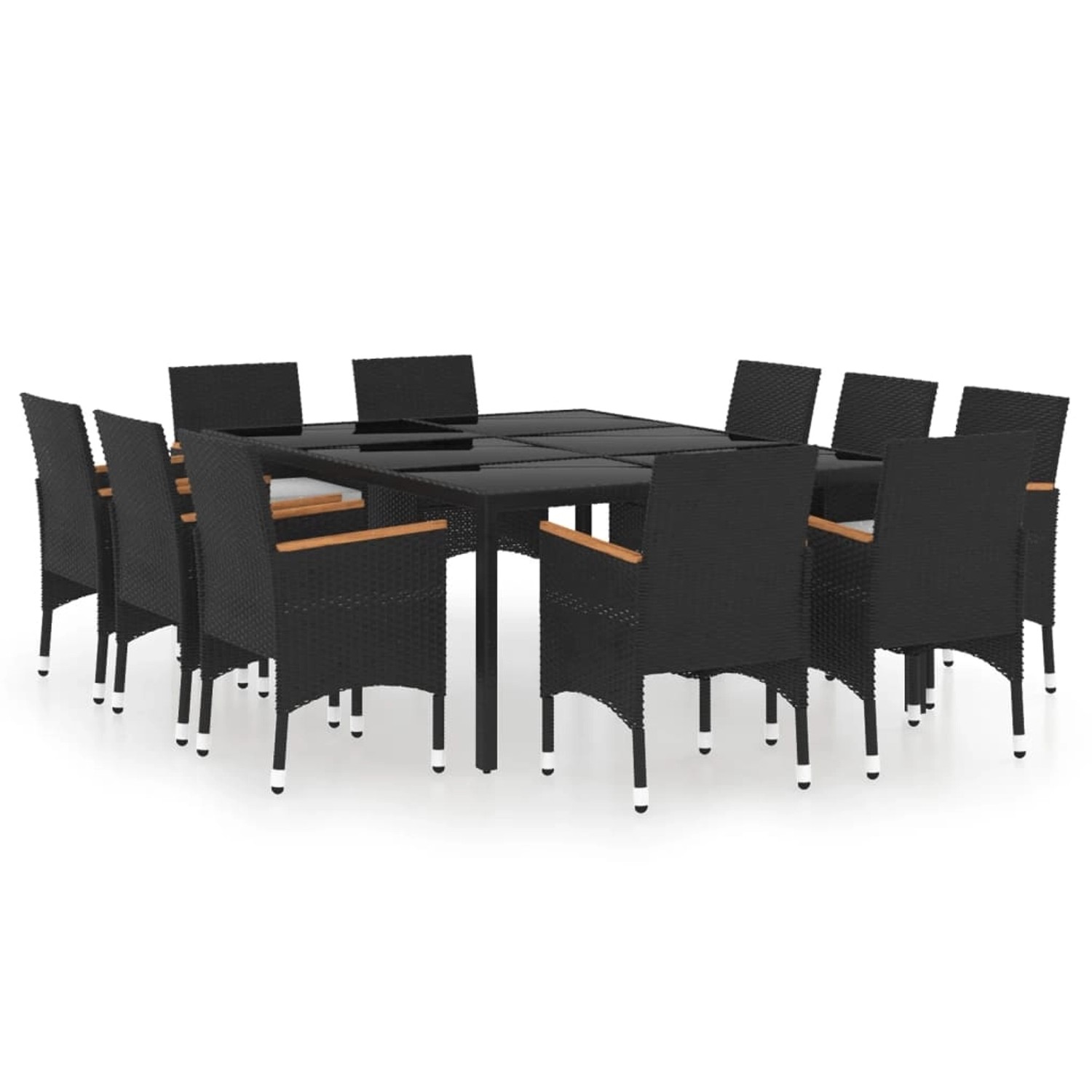 vidaXL 11-tlg Garten-Essgruppe Poly Rattan Schwarz Modell 13 vidaXL 11-tlg Garten-Essgruppe Poly Rattan Schwarz Modell 13 von VIDAXL