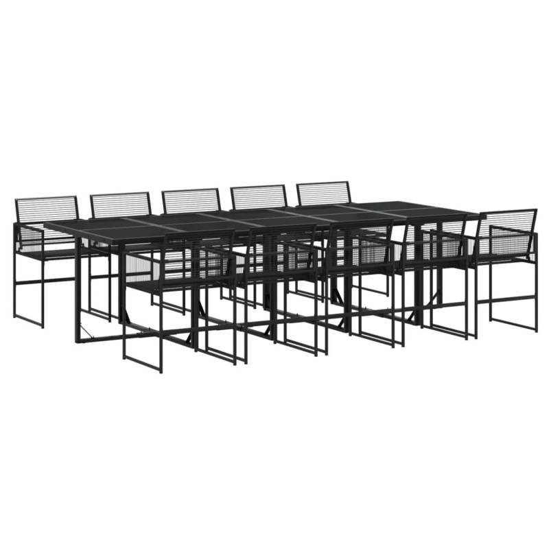 vidaXL 11-tlg Garten-Essgruppe Schwarz Poly Rattan Modell 3 von VIDAXL
