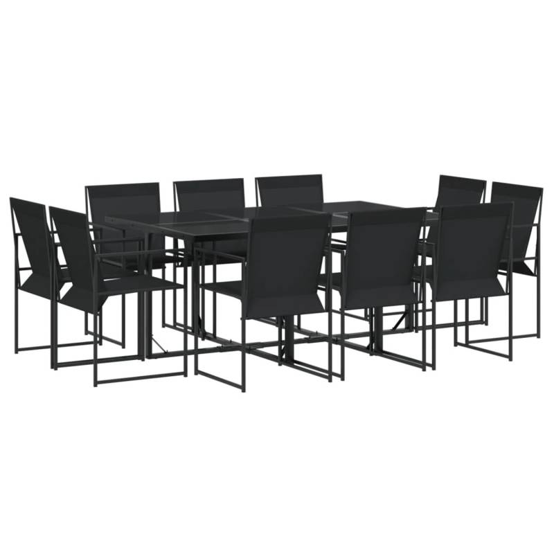 vidaXL 11-tlg Garten-Essgruppe Schwarz Textilene Modell 1 von VIDAXL