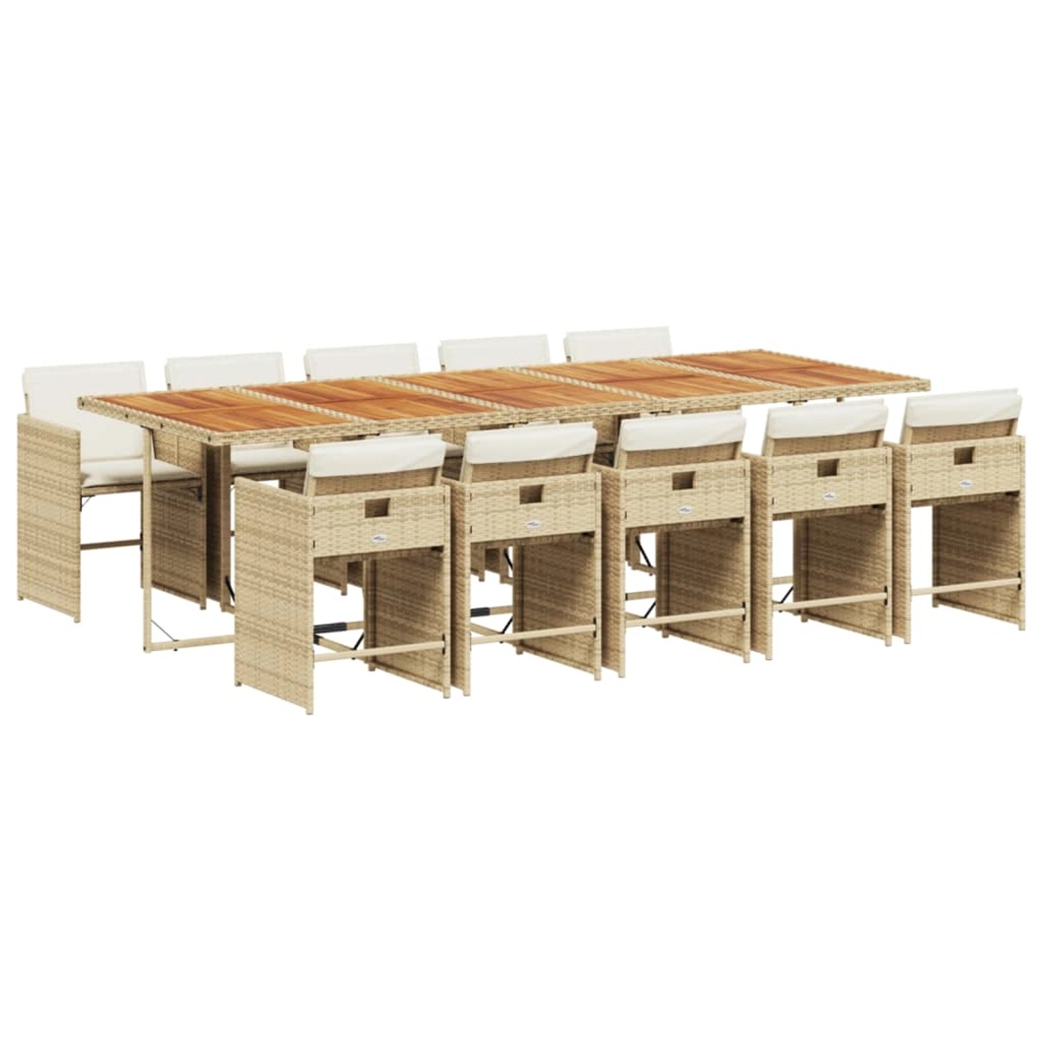 vidaXL 11-tlg Garten-Essgruppe mit Kissen Beige Poly Rattan Modell 1 vidaXL 11-tlg Garten-Essgruppe mit Kissen Beige Poly Rattan Modell 1 von VIDAXL