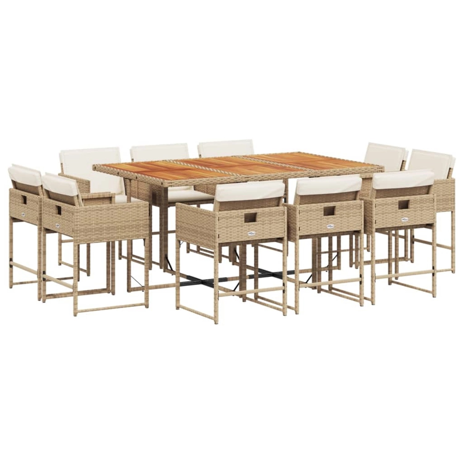 vidaXL 11-tlg Garten-Essgruppe mit Kissen Beige Poly Rattan Modell 5 vidaXL 11-tlg Garten-Essgruppe mit Kissen Beige Poly Rattan Modell 5 von VIDAXL