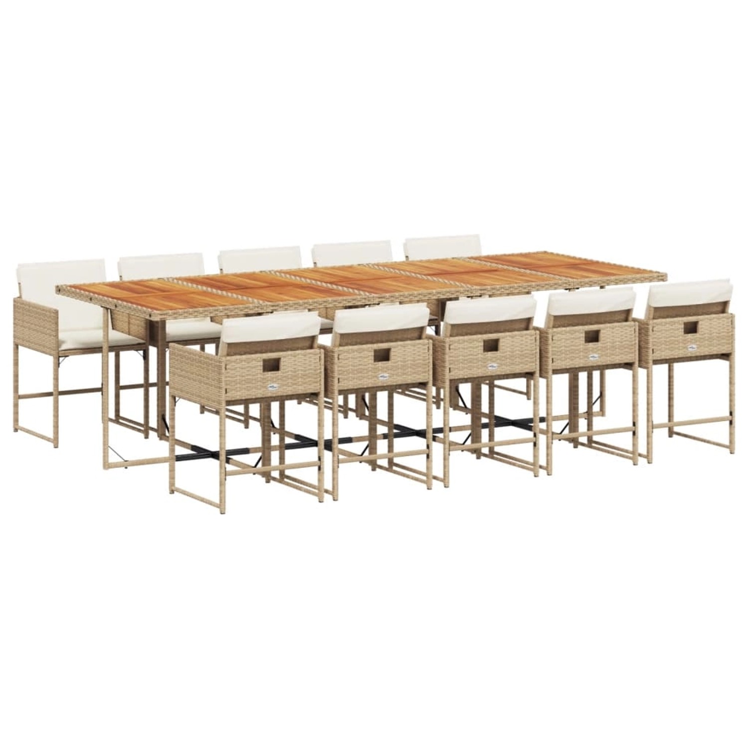 vidaXL 11-tlg Garten-Essgruppe mit Kissen Beige Poly Rattan Modell 8 vidaXL 11-tlg Garten-Essgruppe mit Kissen Beige Poly Rattan Modell 8 von VIDAXL