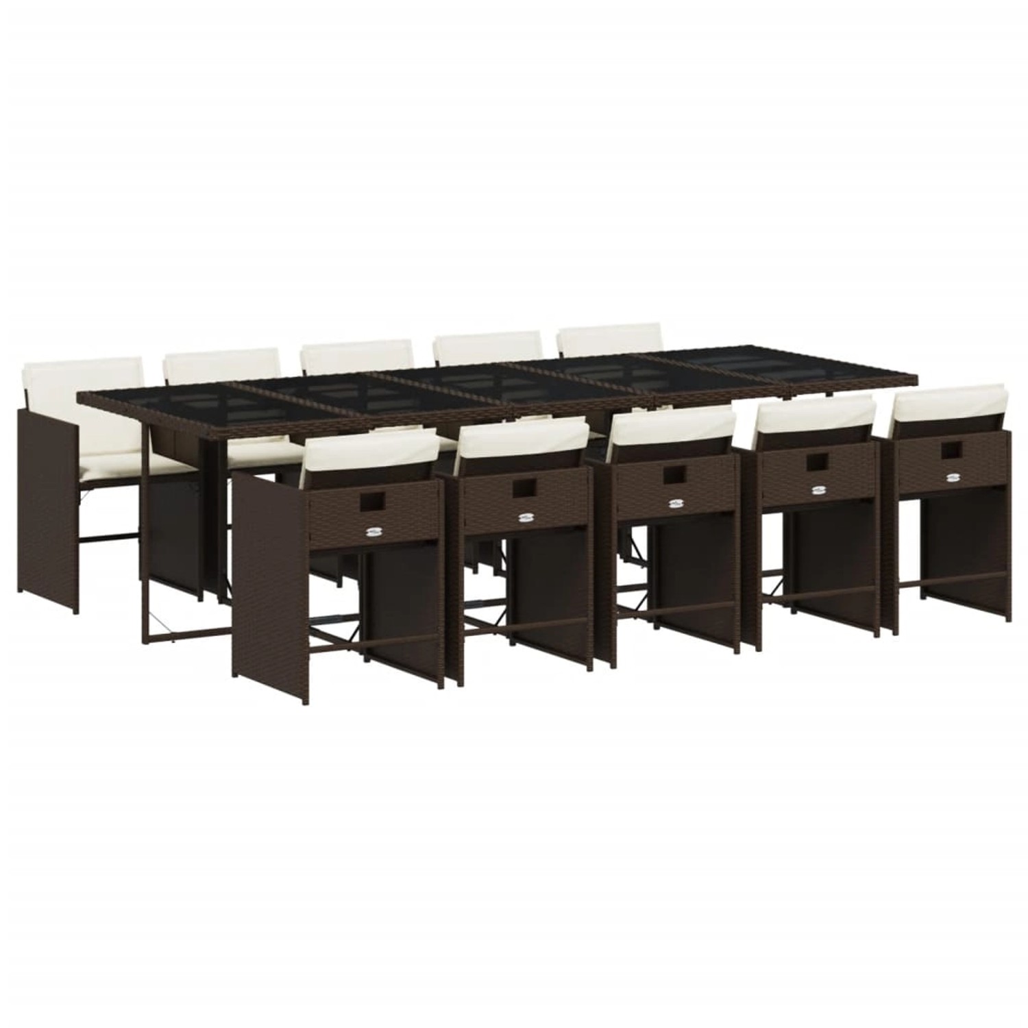 vidaXL 11-tlg Garten-Essgruppe mit Kissen Braun Poly Rattan Modell 1 vidaXL 11-tlg Garten-Essgruppe mit Kissen Braun Poly Rattan Modell 1 von VIDAXL