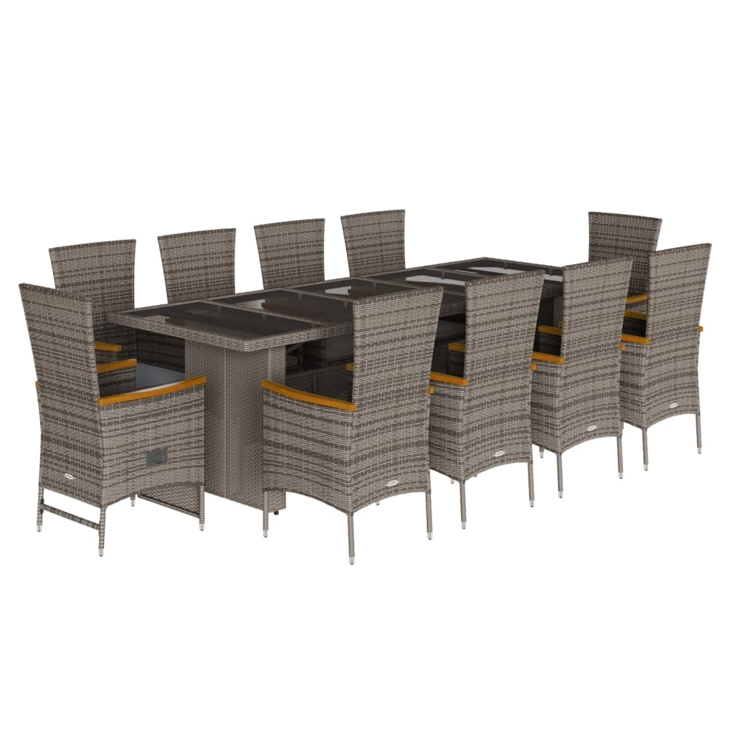 vidaXL 11-tlg Garten-Essgruppe mit Kissen Grau Poly Rattan Modell 30 vidaXL 11-tlg Garten-Essgruppe mit Kissen Grau Poly Rattan Modell 30 von VIDAXL