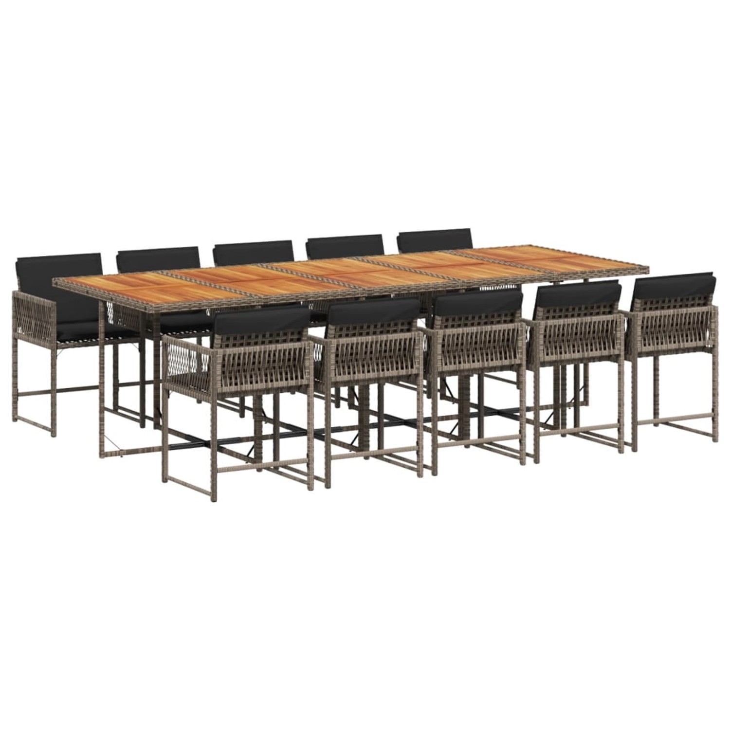 vidaXL 11-tlg Garten-Essgruppe mit Kissen Grau Poly Rattan Modell 50 vidaXL 11-tlg Garten-Essgruppe mit Kissen Grau Poly Rattan Modell 50 von VIDAXL