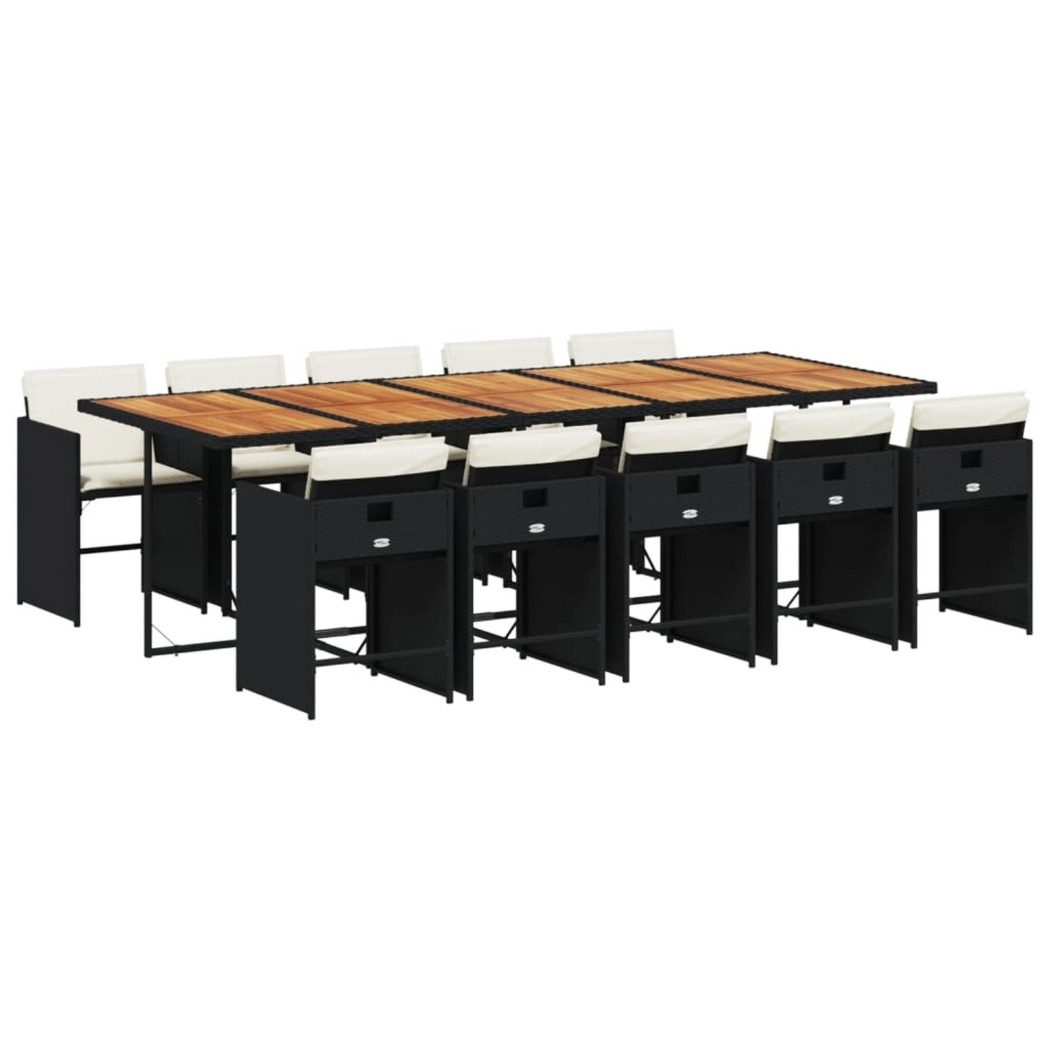 vidaXL 11-tlg Garten-Essgruppe mit Kissen Schwarz Poly Rattan Modell 17 vidaXL 11-tlg Garten-Essgruppe mit Kissen Schwarz Poly Rattan Modell 17 von VIDAXL