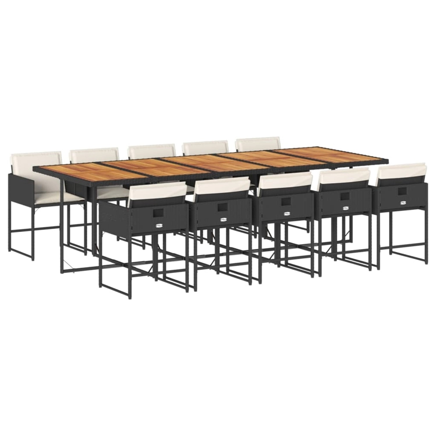 vidaXL 11-tlg Garten-Essgruppe mit Kissen Schwarz Poly Rattan Modell 21 vidaXL 11-tlg Garten-Essgruppe mit Kissen Schwarz Poly Rattan Modell 21 von VIDAXL