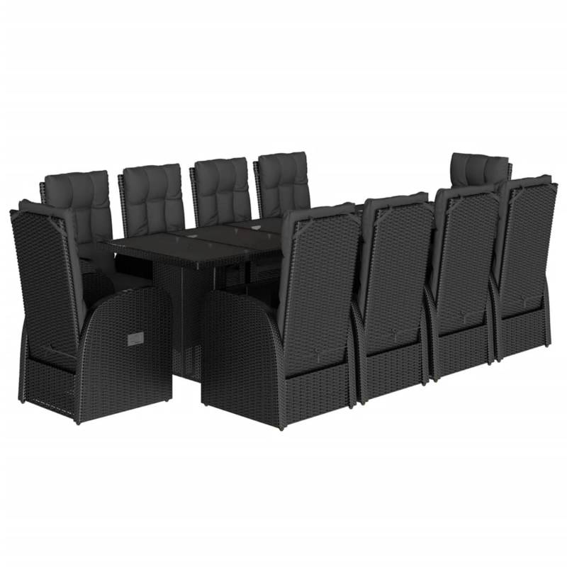 vidaXL 11-tlg Garten-Essgruppe mit Kissen Schwarz Poly Rattan Modell 32 vidaXL 11-tlg Garten-Essgruppe mit Kissen Schwarz Poly Rattan Modell 32 von VIDAXL