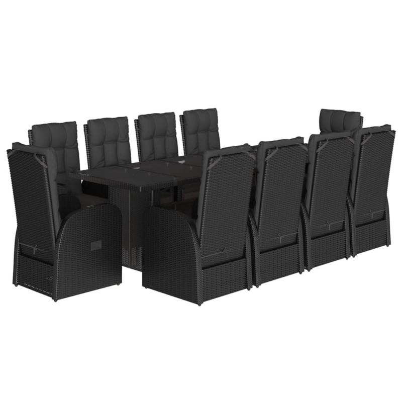 vidaXL 11-tlg Garten-Essgruppe mit Kissen Schwarz Poly Rattan Modell 38 vidaXL 11-tlg Garten-Essgruppe mit Kissen Schwarz Poly Rattan Modell 38 von VIDAXL