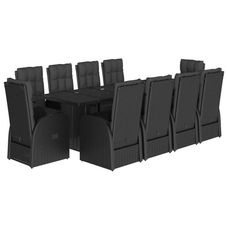 vidaXL 11-tlg Garten-Essgruppe mit Kissen Schwarz Poly Rattan Modell 42 vidaXL 11-tlg Garten-Essgruppe mit Kissen Schwarz Poly Rattan Modell 42 von VIDAXL