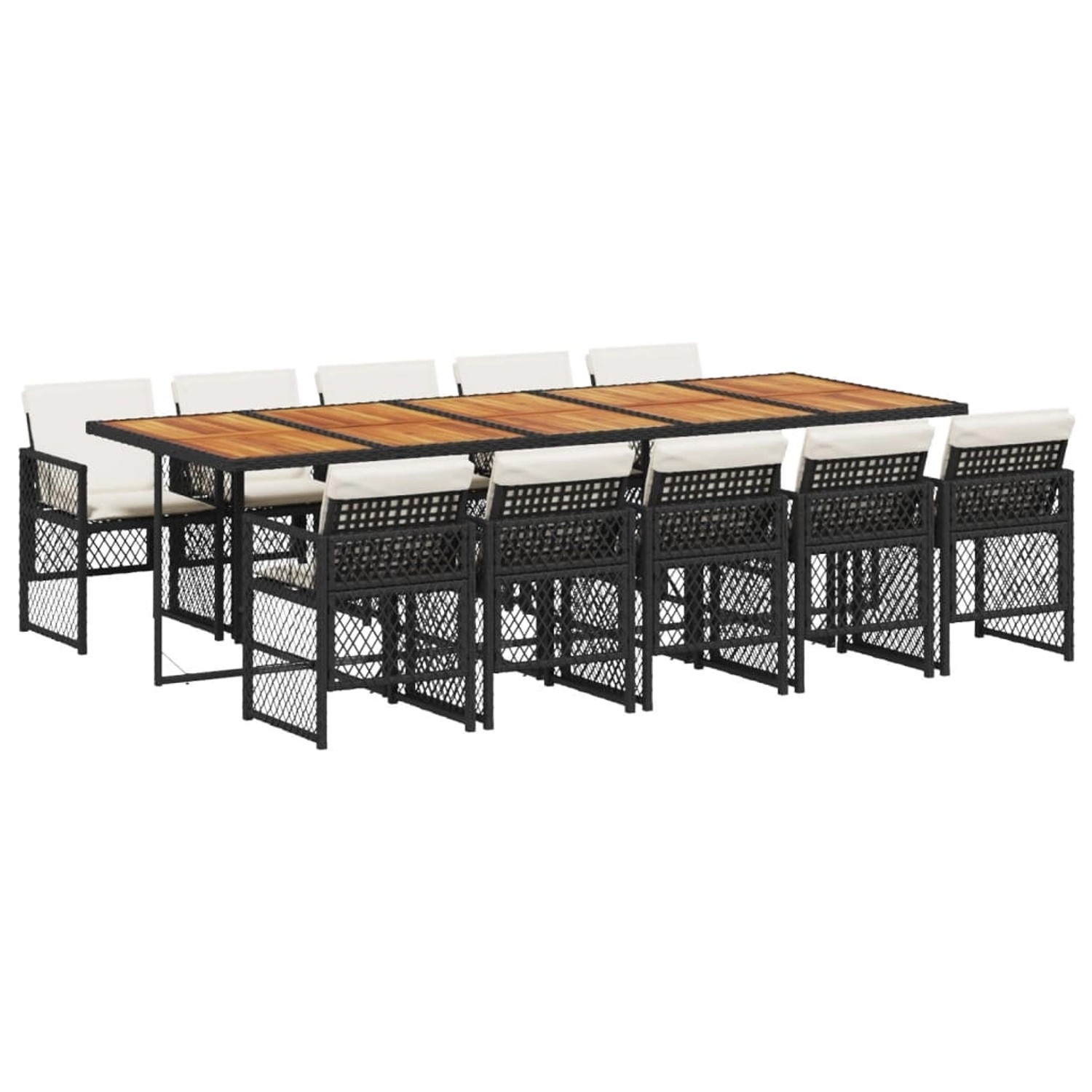 vidaXL 11-tlg Garten-Essgruppe mit Kissen Schwarz Poly Rattan Modell 68 vidaXL 11-tlg Garten-Essgruppe mit Kissen Schwarz Poly Rattan Modell 68 von VIDAXL