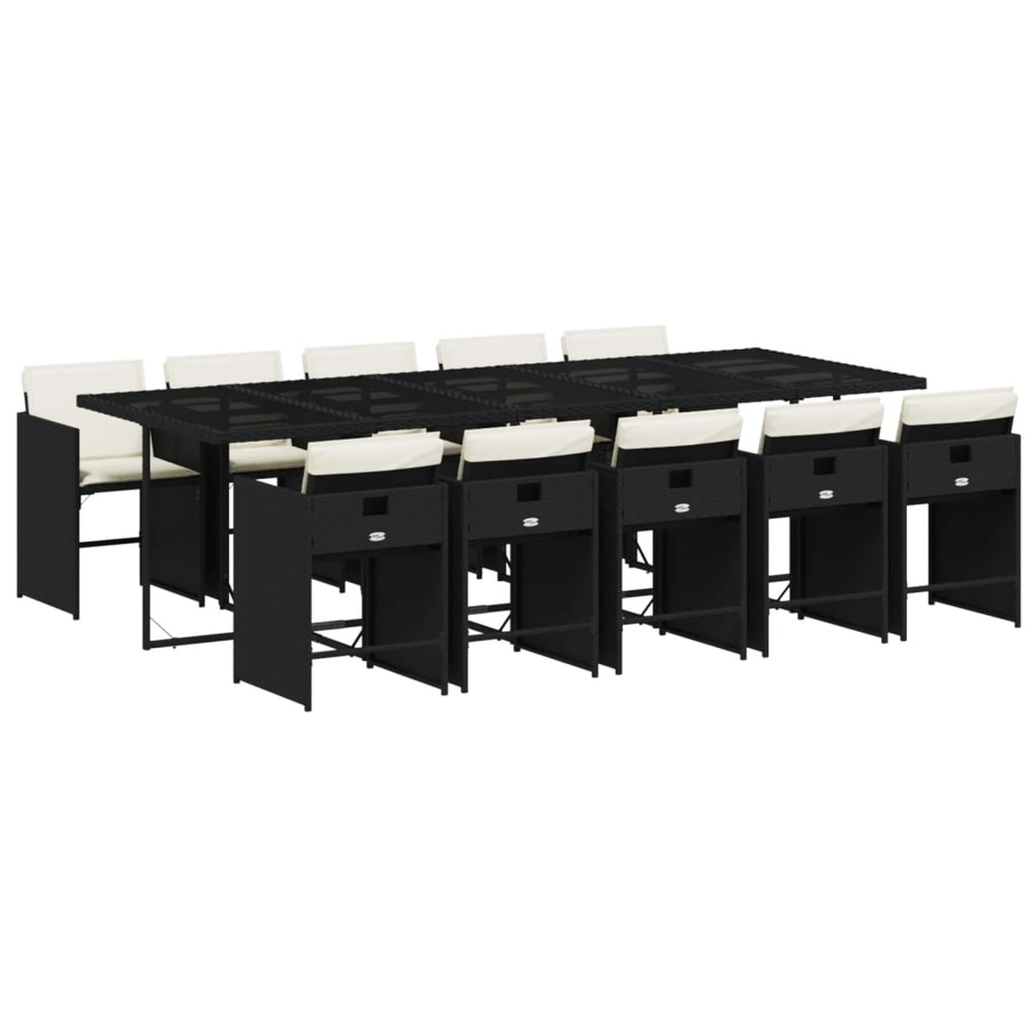vidaXL 11-tlg Garten-Essgruppe mit Kissen Schwarz Poly Rattan Modell 9 vidaXL 11-tlg Garten-Essgruppe mit Kissen Schwarz Poly Rattan Modell 9 von VIDAXL