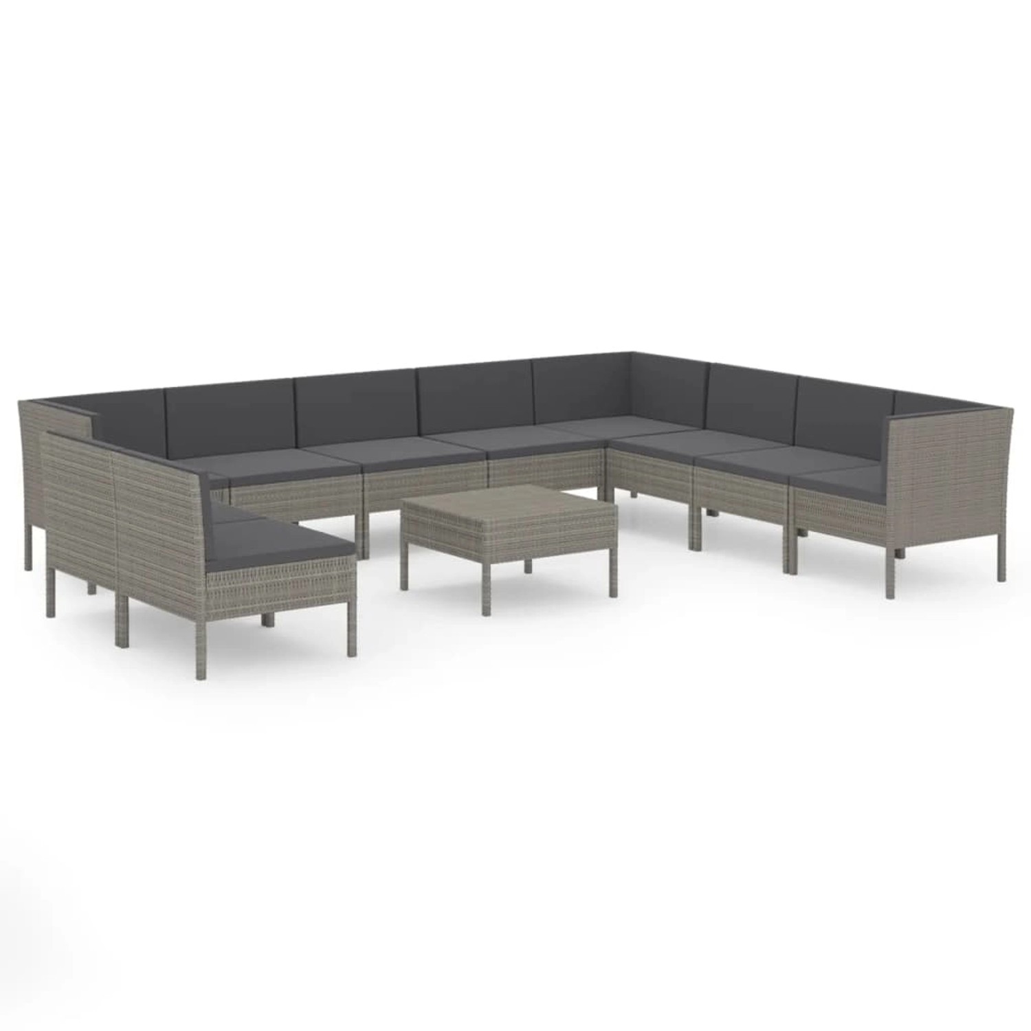 vidaXL 11-tlg Garten-Lounge-Set mit Auflagen Poly Rattan Grau Modell 5 vidaXL 11-tlg Garten-Lounge-Set mit Auflagen Poly Rattan Grau Modell 5 von VIDAXL