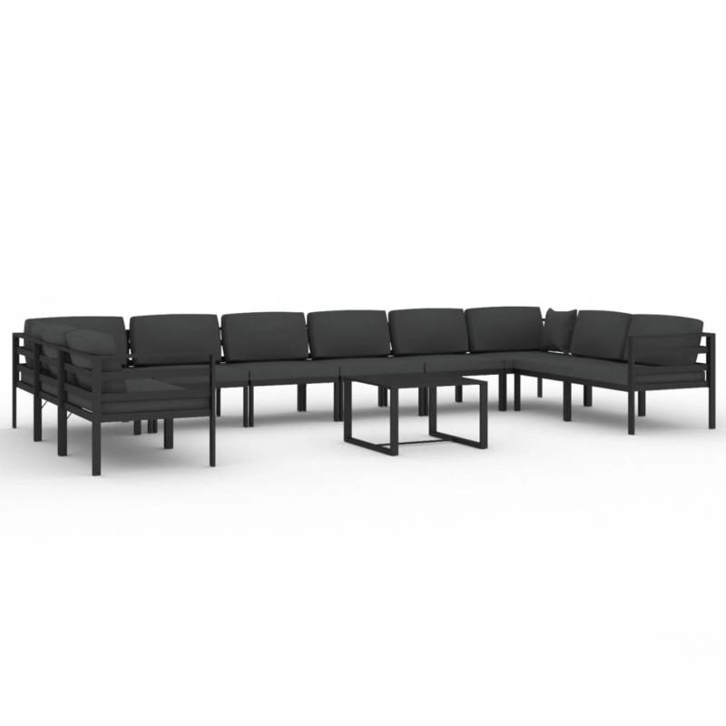 vidaXL 11-tlg Garten-Lounge-Set mit Kissen Aluminium Anthrazit Modell 1 von VIDAXL